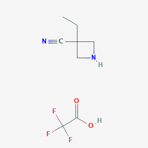 molecular formula C8H11F3N2O2 B8694286 3-Ethylazetidine-3-carbonitrile 2,2,2-trifluoroacetate 