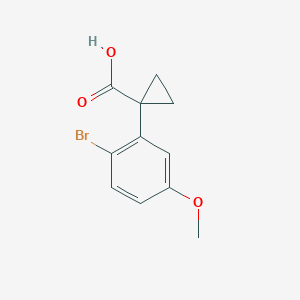 molecular formula C11H11BrO3 B8694388 1-(2-Bromo-5-methoxyphenyl)cyclopropane-1-carboxylic acid 