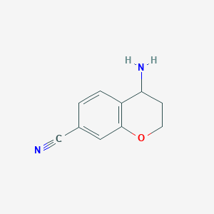 molecular formula C10H10N2O B8694423 4-Aminochroman-7-carbonitrile 