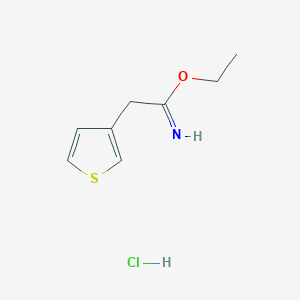 molecular formula C8H12ClNOS B8694440 O-ethyl 3-thiopheneethanimidate hydrochloride CAS No. 147184-35-8