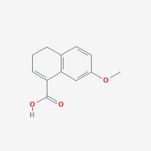 molecular formula C12H12O3 B8694451 7-Methoxy-3,4-dihydro-1-naphthalenecarboxylic acid 