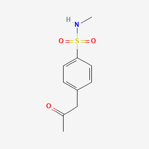 molecular formula C10H13NO3S B8694453 N-Methyl-4-(2-oxopropyl)benzene-1-sulfonamide CAS No. 89313-12-2