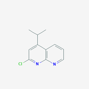 molecular formula C11H11ClN2 B8694489 2-Chloro-4-isopropyl-1,8-naphthyridine 