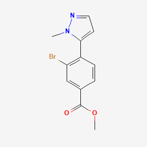 molecular formula C12H11BrN2O2 B8694575 methyl 3-bromo-4-(1-methyl-1H-pyrazol-5-yl)benzoate 