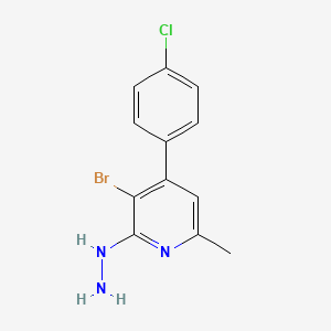 3-Bromo-4-(4-chlorophenyl)-2-hydrazinyl-6-methylpyridine