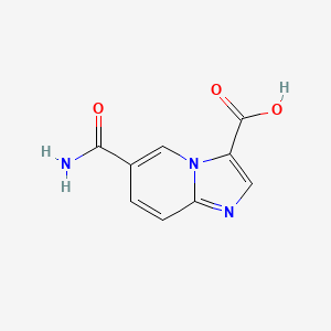 molecular formula C9H7N3O3 B8694623 6-Carbamoylimidazo[1,2-a]pyridine-3-carboxylic acid 