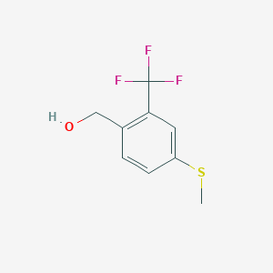 molecular formula C9H9F3OS B8694637 (4-(Methylthio)-2-(trifluoromethyl)phenyl)methanol 