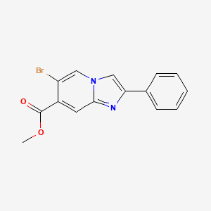 molecular formula C15H11BrN2O2 B8694675 Methyl 6-bromo-2-phenylimidazo[1,2-a]pyridine-7-carboxylate 