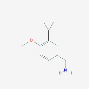 molecular formula C11H15NO B8694746 1-(3-Cyclopropyl-4-methoxyphenyl)methanamine CAS No. 1112851-35-0