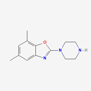molecular formula C13H17N3O B8694807 5,7-Dimethyl-2-(1-piperazinyl)benzoxazole CAS No. 199292-76-7