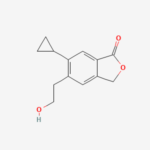 molecular formula C13H14O3 B8694826 6-Cyclopropyl-5-(2-hydroxyethyl)-2-benzofuran-1(3H)-one 