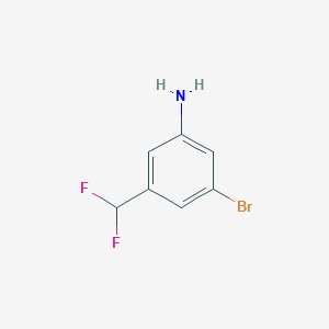 molecular formula C7H6BrF2N B8694841 3-Bromo-5-(difluoromethyl)aniline 