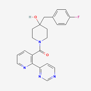 (4-(4-Fluorobenzyl)-4-hydroxypiperidin-1-yl)(2-(pyrimidin-4-yl)pyridin-3-yl)methanone