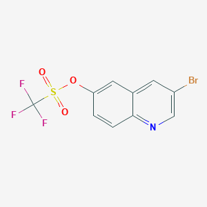molecular formula C10H5BrF3NO3S B8695219 Trifluoromethanesulfonic acid 3-bromo-quinolin-6-yl ester 