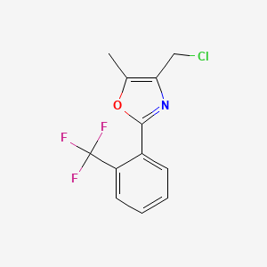 molecular formula C12H9ClF3NO B8695248 4-(Chloromethyl)-5-methyl-2-[2-(trifluoromethyl)phenyl]-1,3-oxazole CAS No. 678164-74-4