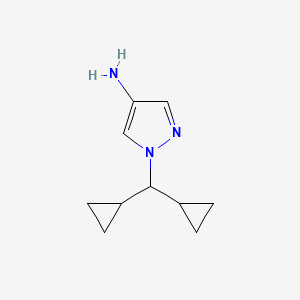 molecular formula C10H15N3 B8695272 1-(dicyclopropylmethyl)-1H-pyrazol-4-amine 