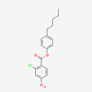 molecular formula C18H19ClO3 B8695293 Benzoic acid, 2-chloro-4-hydroxy-, 4-pentylphenyl ester CAS No. 50687-71-3