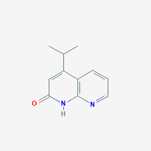 molecular formula C11H12N2O B8695301 4-isopropyl-1,8-naphthyridin-2(1H)-one 