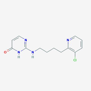 molecular formula C13H15ClN4O B8695409 2-{[4-(3-Chloropyridin-2-yl)butyl]amino}pyrimidin-4(3H)-one CAS No. 90428-38-9