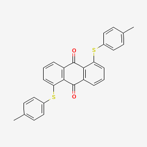 molecular formula C28H20O2S2 B8695419 9,10-Anthracenedione, 1,5-bis[(4-methylphenyl)thio]- CAS No. 90572-48-8