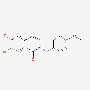 molecular formula C17H13BrFNO2 B8695523 7-bromo-6-fluoro-2-(4-methoxybenzyl)isoquinolin-1(2H)-one CAS No. 923022-44-0