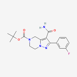 tert-Butyl 3-carbamoyl-2-(3-fluorophenyl)-4H,5H,6H,7H-pyrazolo[1,5-a]pyrazine-5-carboxylate