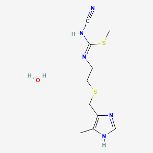 molecular formula C10H17N5OS2 B8695642 N-Cyano-N-[2-(5-methylimidazole-4-methylthio)ethyl]-S-methyl isothiourea 