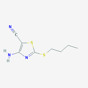 molecular formula C8H11N3S2 B8695779 4-Amino-2-(butylsulfanyl)-1,3-thiazole-5-carbonitrile CAS No. 59972-67-7