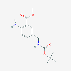 molecular formula C14H20N2O4 B8696035 Methyl 2-amino-5-({[(1,1-dimethylethoxy)carbonyl]amino}methyl)benzoate 