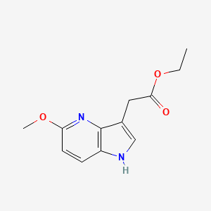 molecular formula C12H14N2O3 B8696071 ethyl 2-(5-methoxy-1H-pyrrolo[3,2-b]pyridin-3-yl)acetate 