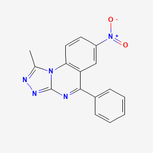 molecular formula C16H11N5O2 B8696106 1-Methyl-7-nitro-5-phenyl-[1,2,4]triazolo[4,3-a]quinazoline CAS No. 57370-25-9