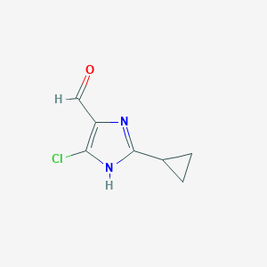 molecular formula C7H7ClN2O B8696306 4-chloro-2-cyclopropyl-1H-imidazole-5-carbaldehyde 