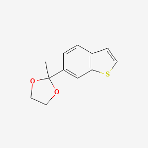 molecular formula C12H12O2S B8696312 6-(2-Methyldioxolan-2-yl) benzo[b]thiophene 