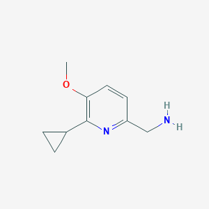 molecular formula C10H14N2O B8696327 1-(6-Cyclopropyl-5-methoxypyridin-2-yl)methanamine 