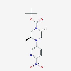molecular formula C16H24N4O4 B8696333 (2R,5S)-tert-Butyl 2,5-Dimethyl-4-(6-nitropyridin-3-yl)piperazine-1-carboxylate 