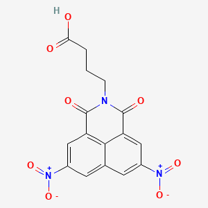 molecular formula C16H11N3O8 B8696339 4-(5,8-dinitro-1,3-dioxo-1H-benzo[de]isoquinolin-2(3H)-yl)butanoic acid 