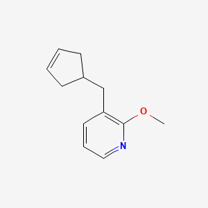 molecular formula C12H15NO B8696349 3-Cyclopent-3-enylmethyl-2-methoxy-pyridine CAS No. 745066-33-5
