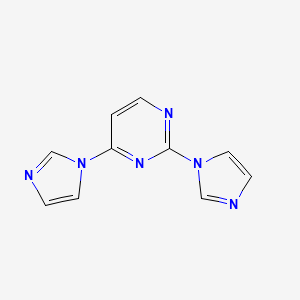 molecular formula C10H8N6 B8696365 Pyrimidine, 2,4-di-1H-imidazol-1-yl- CAS No. 114833-94-2