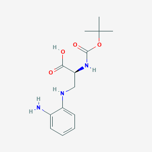 molecular formula C14H21N3O4 B8696379 (2S)-3-[(2-aminophenyl)amino]-2-{[(tert-butoxy)carbonyl]amino}propanoic acid 