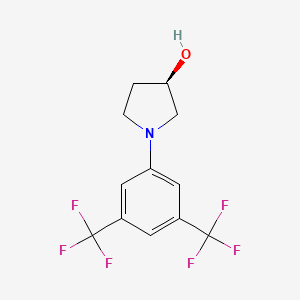 molecular formula C12H11F6NO B8696409 (R)-1-(3,5-Bis(trifluoromethyl)phenyl)pyrrolidin-3-OL 