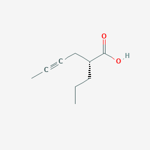 molecular formula C9H14O2 B8696506 (2R)-2-Propyl-4-hexynoic acid CAS No. 155899-34-6