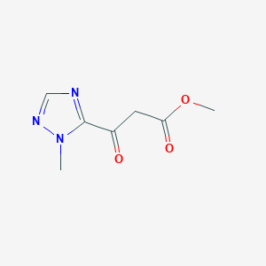 molecular formula C7H9N3O3 B8696561 Methyl 3-(1-methyl-1H-1,2,4-triazol-5-yl)-3-oxopropanoate 
