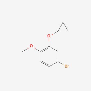 molecular formula C10H11BrO2 B8696568 4-Bromo-2-cyclopropoxy-1-methoxybenzene 