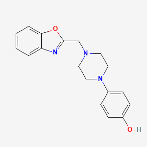 molecular formula C18H19N3O2 B8696639 1-(4-Hydroxyphenyl)-4-(benzoxazol-2-ylmethyl)piperazine 