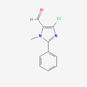 molecular formula C11H9ClN2O B8696659 5-Chloro-3-methyl-2-phenyl-3H-imidazole-4-carbaldehyde 