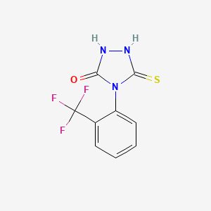 molecular formula C9H6F3N3OS B8696669 5-Sulfanylidene-4-[2-(trifluoromethyl)phenyl]-1,2,4-triazolidin-3-one 