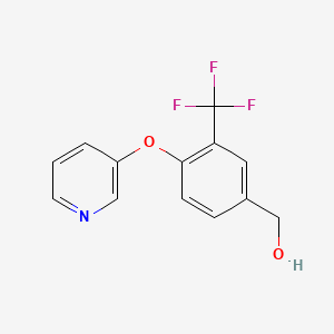 molecular formula C13H10F3NO2 B8696670 Benzenemethanol, 4-(3-pyridinyloxy)-3-(trifluoromethyl)- CAS No. 185245-54-9