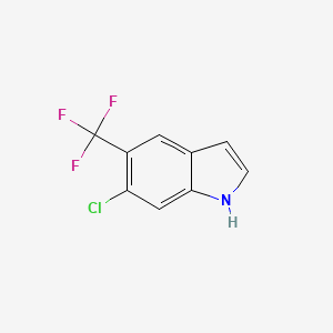 molecular formula C9H5ClF3N B8696700 6-chloro-5-(trifluoromethyl)-1H-indole 