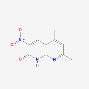 molecular formula C10H9N3O3 B8696745 5,7-Dimethyl-3-nitro-1,8-naphthyridin-2(1H)-one CAS No. 51076-41-6