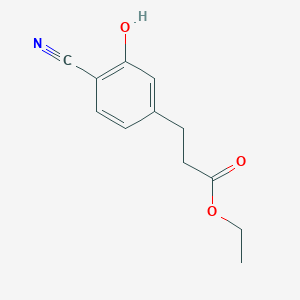 molecular formula C12H13NO3 B8696761 Ethyl 3-(4-cyano-3-hydroxyphenyl)propionate 